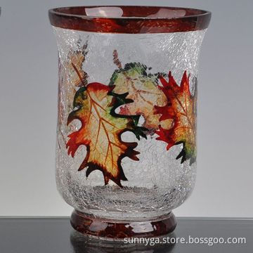 UK Decorative Hurricane Lamp/Storm Lantern with Mouth Blown Production Technology